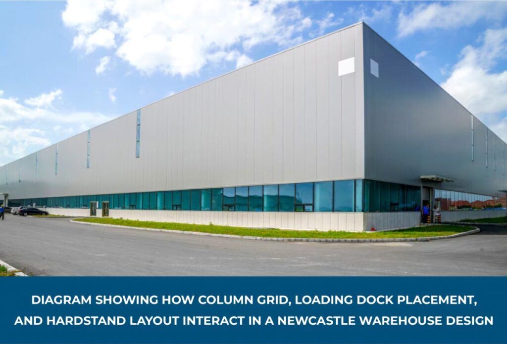 warehouse builder Newcastle column grid loading dock hardstand layout design diagram