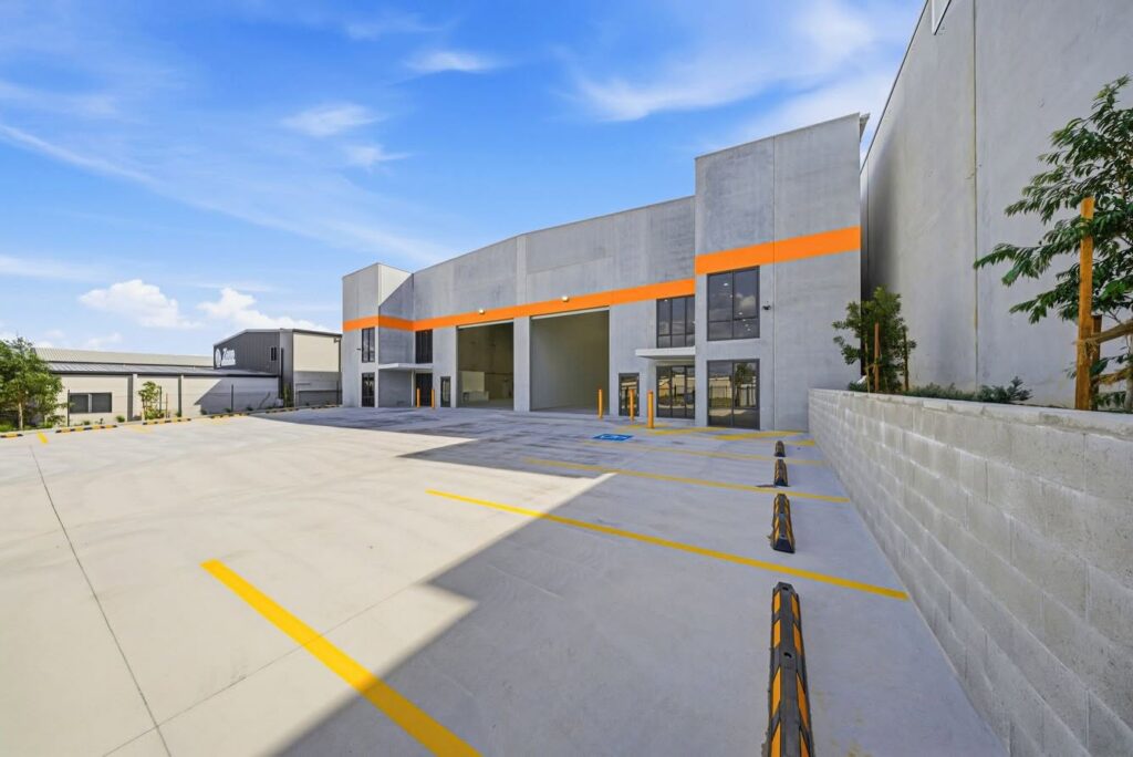 Hardstand yard at AJA industrial building Gateway Boulevard Morisset